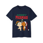 Unisex Cotton Tshirt - Christmas: Merry Pigsmas!