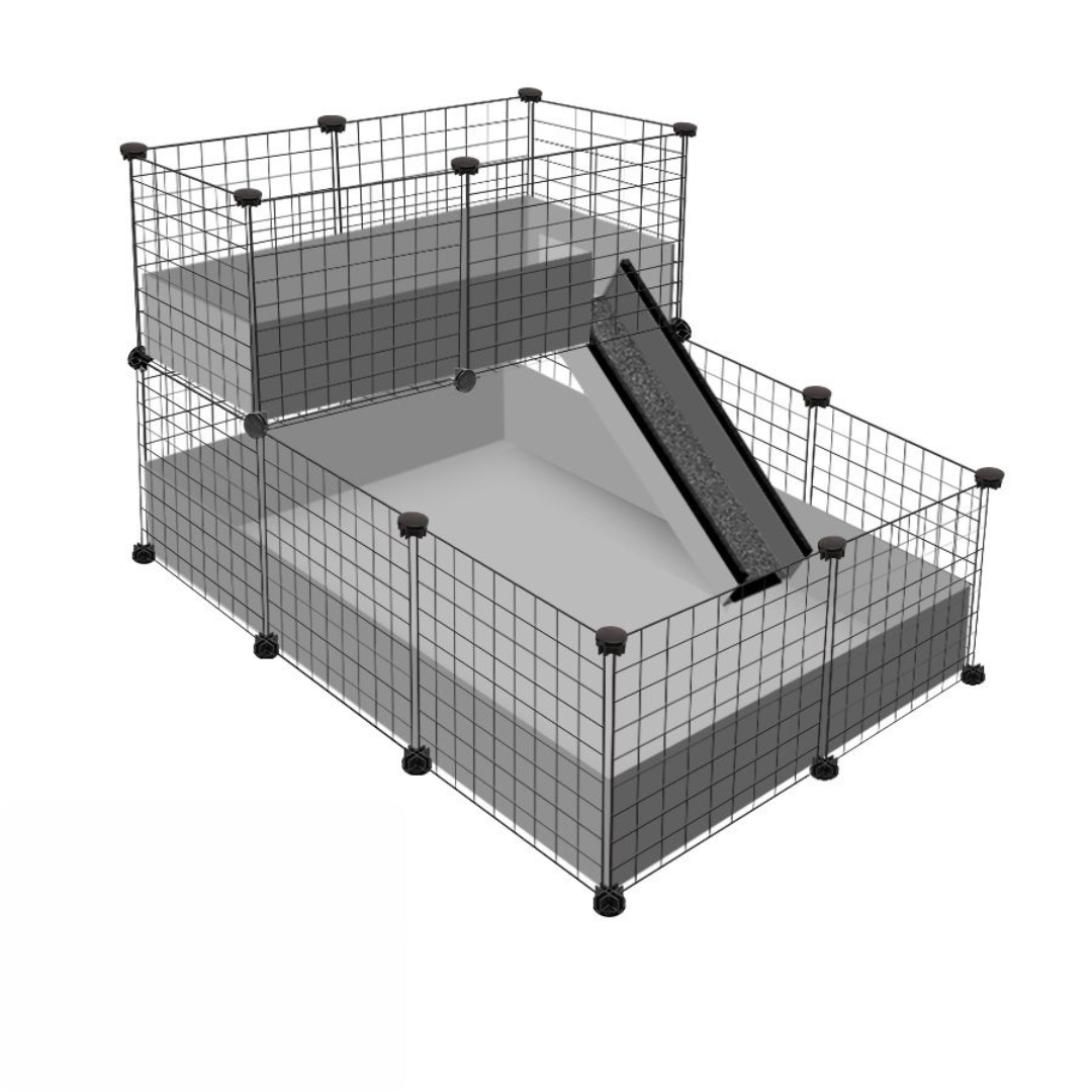 2 x 3 Premium Loft C & C cage kit with 2 x 1 Loft and Ramp Tiered C