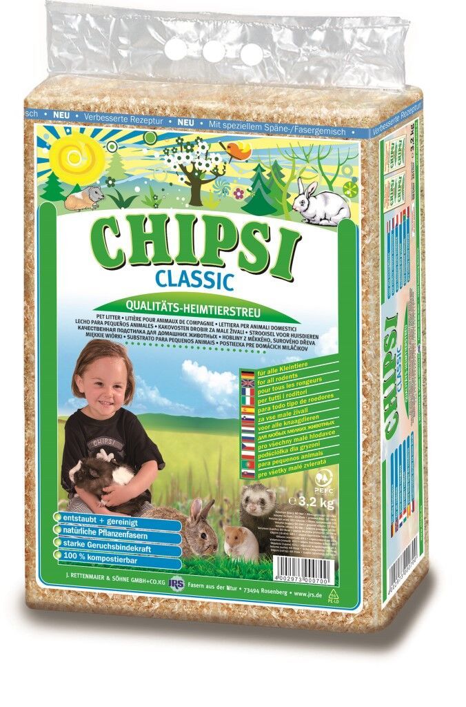 Chipsi Classic 60 Litre wood shaving bedding for guinea pigs, rabbits