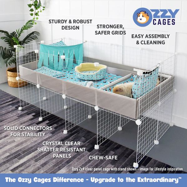 Ozzy Cages 2x5 C&C Enclosure - Clear Sided - White