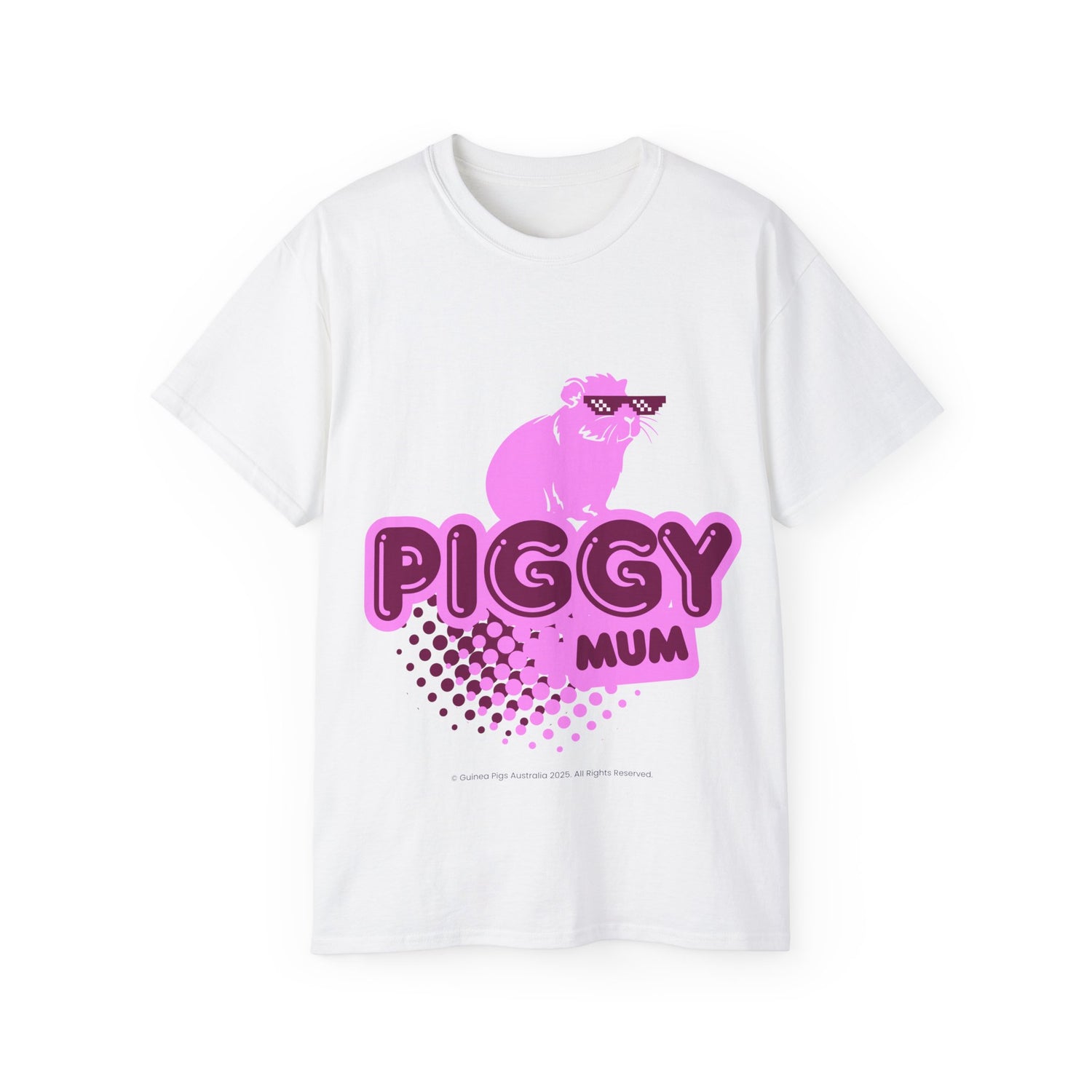 Unisex Cotton Tshirt - Piggy Mum Retro