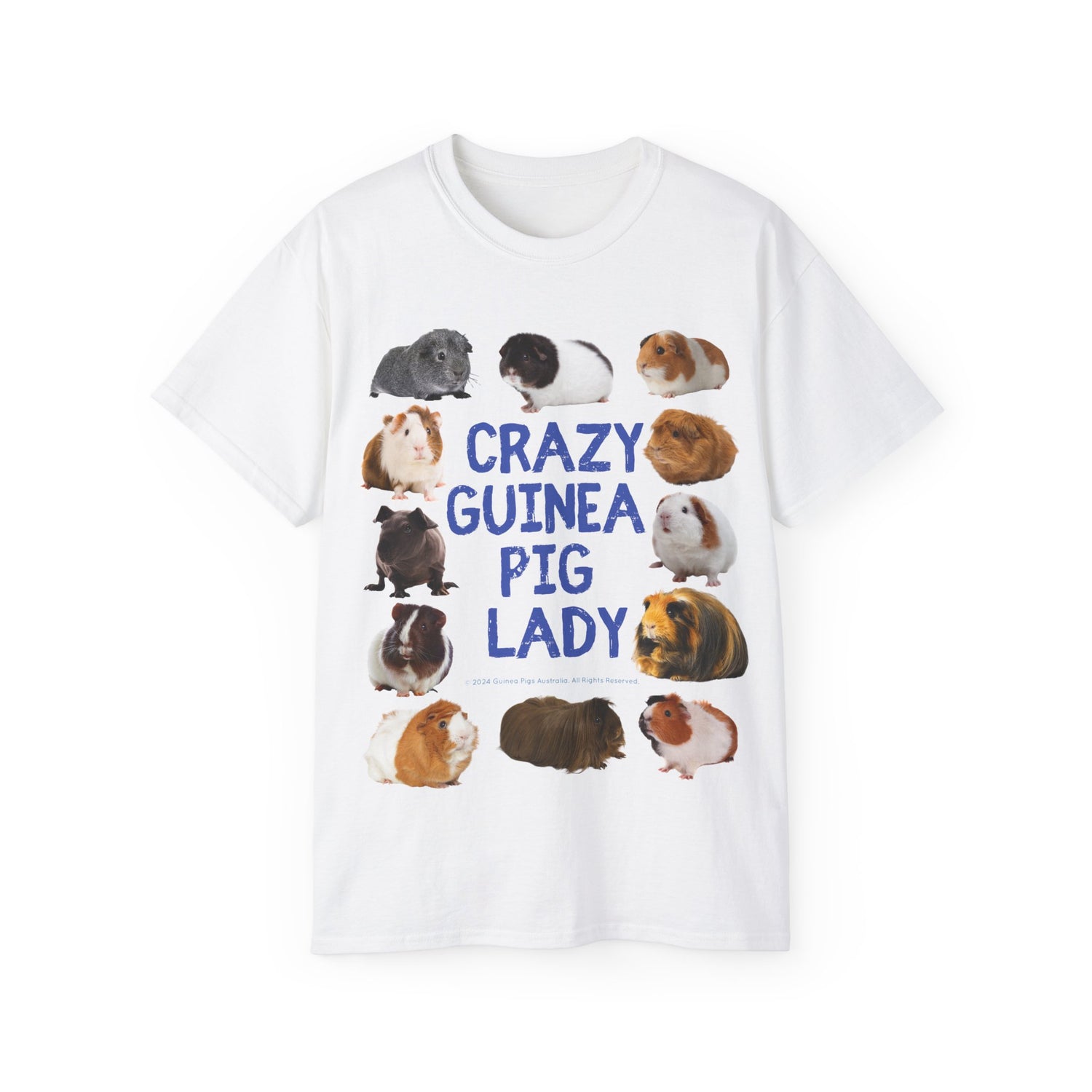 Unisex Cotton Tshirt - Crazy Guinea Pig Lady
