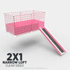 Ozzy Cages 2x1 C&C Narrow Loft Kit - Clear Sided - Pink