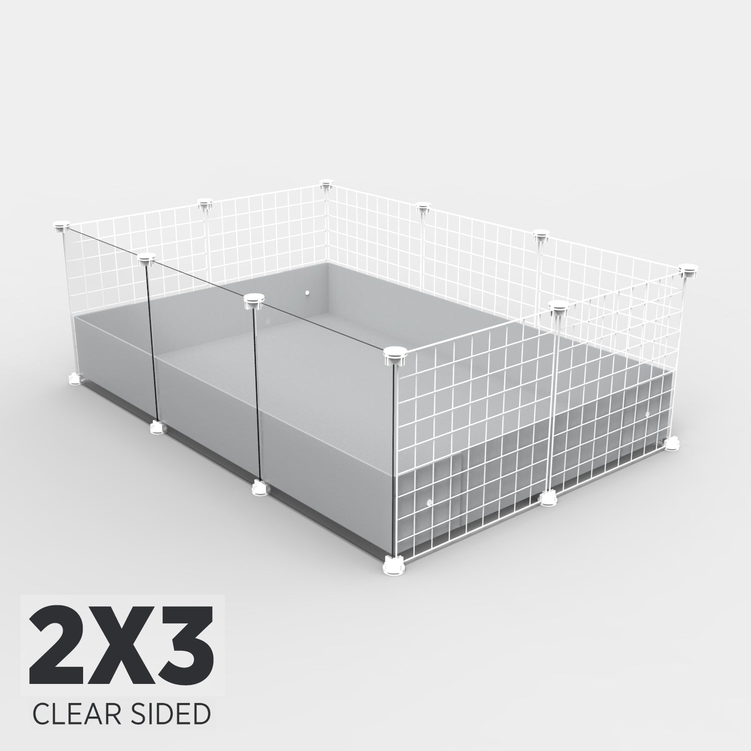 Ozzy Cages 2x3 C&C Enclosure - Clear Sided - Grey