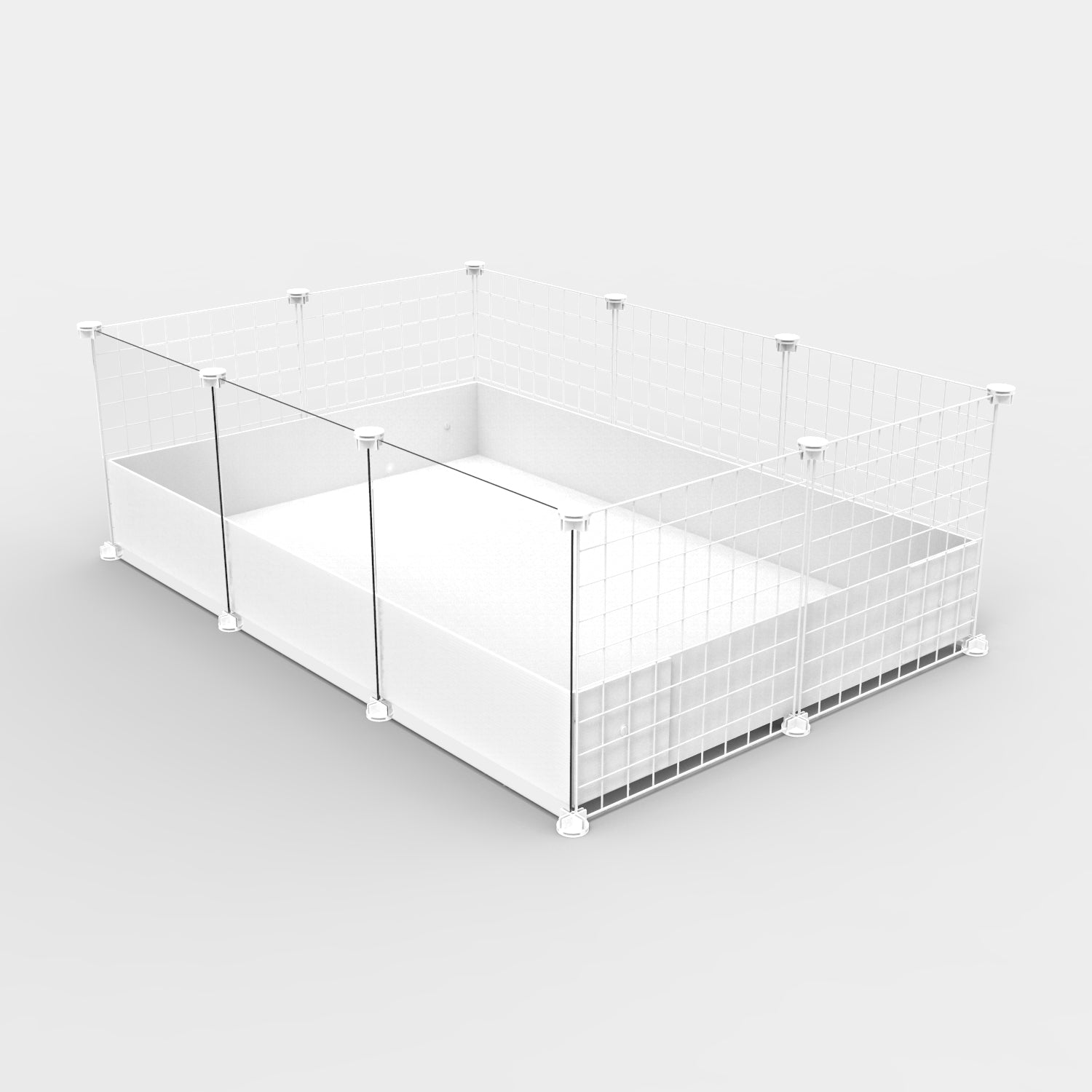 Ozzy Cages 2x3 C&C Enclosure - Clear Sided - White