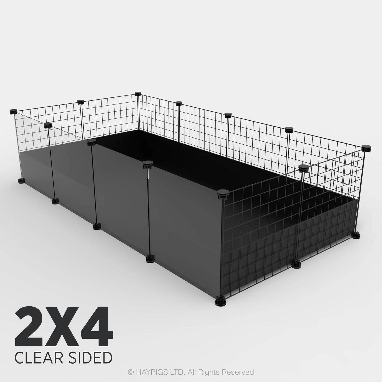 Ozzy Cages 2x4 C&C Enclosure - Clear Sided - Black