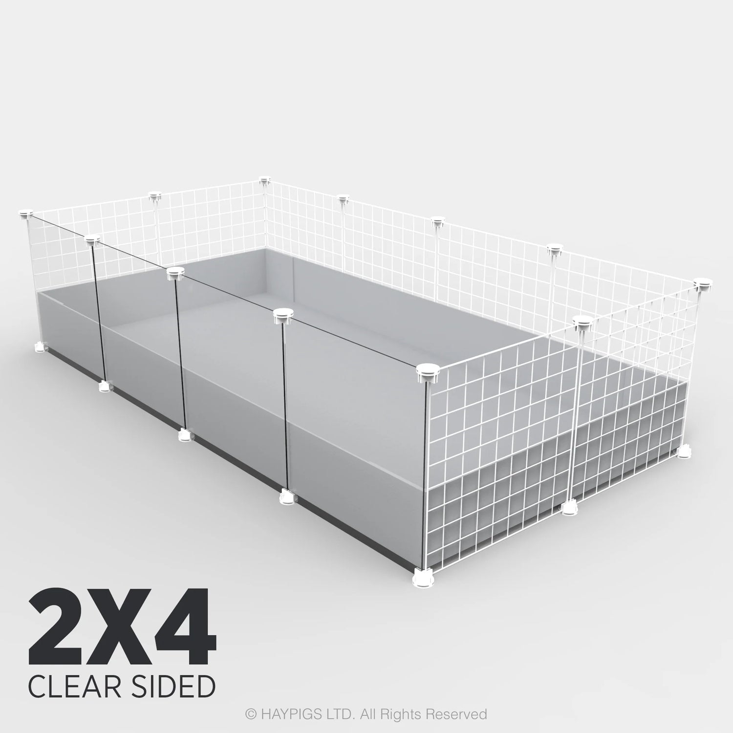 Ozzy Cages 2x4 C&C Enclosure - Clear Sided - Grey