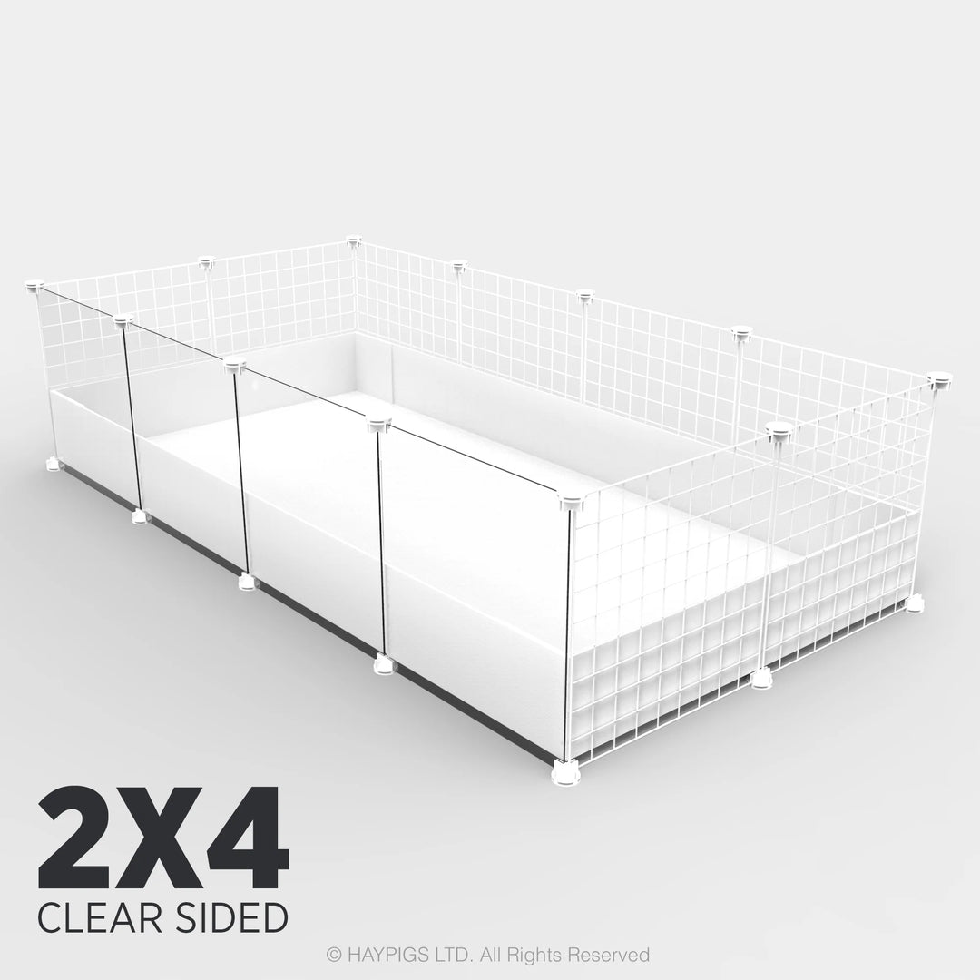 Ozzy Cages 2x4 C&C Enclosure - Clear Sided - White