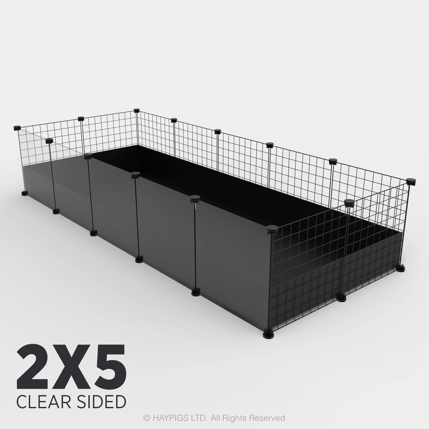 Ozzy Cages 2x5 C&C Enclosure - Clear Sided - Black