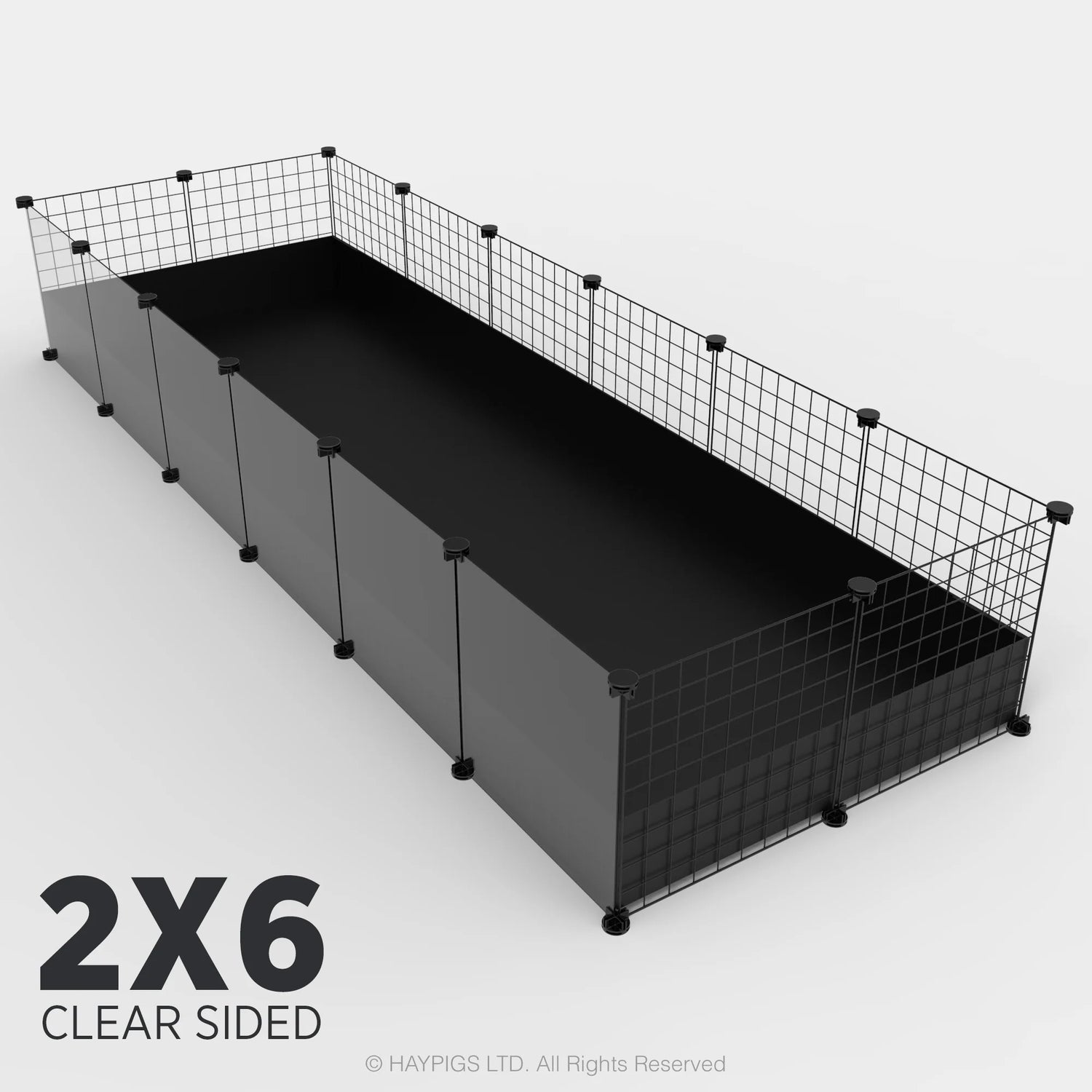 Ozzy Cages 2x6 C&C Enclosure - Clear Sided - Black