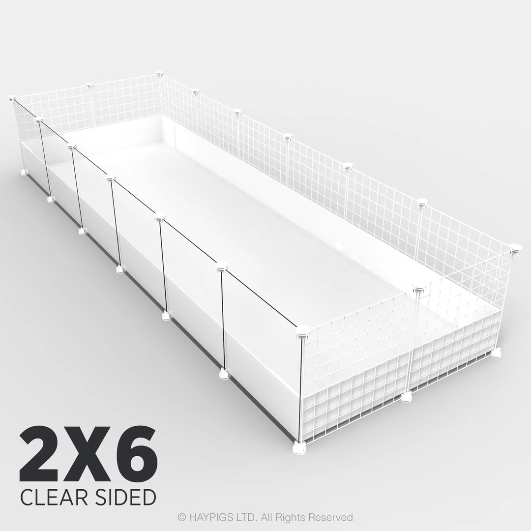 Ozzy Cages 2x6 C&C Enclosure - Clear Sided - White
