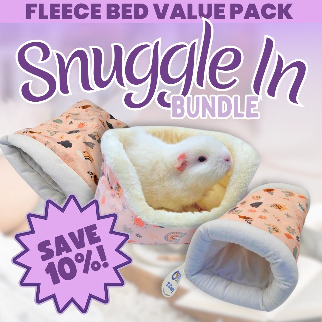 Snuggle In Bundle - Fleece Bed Value Pack for Guinea Pigs & Dwarf Rabbits