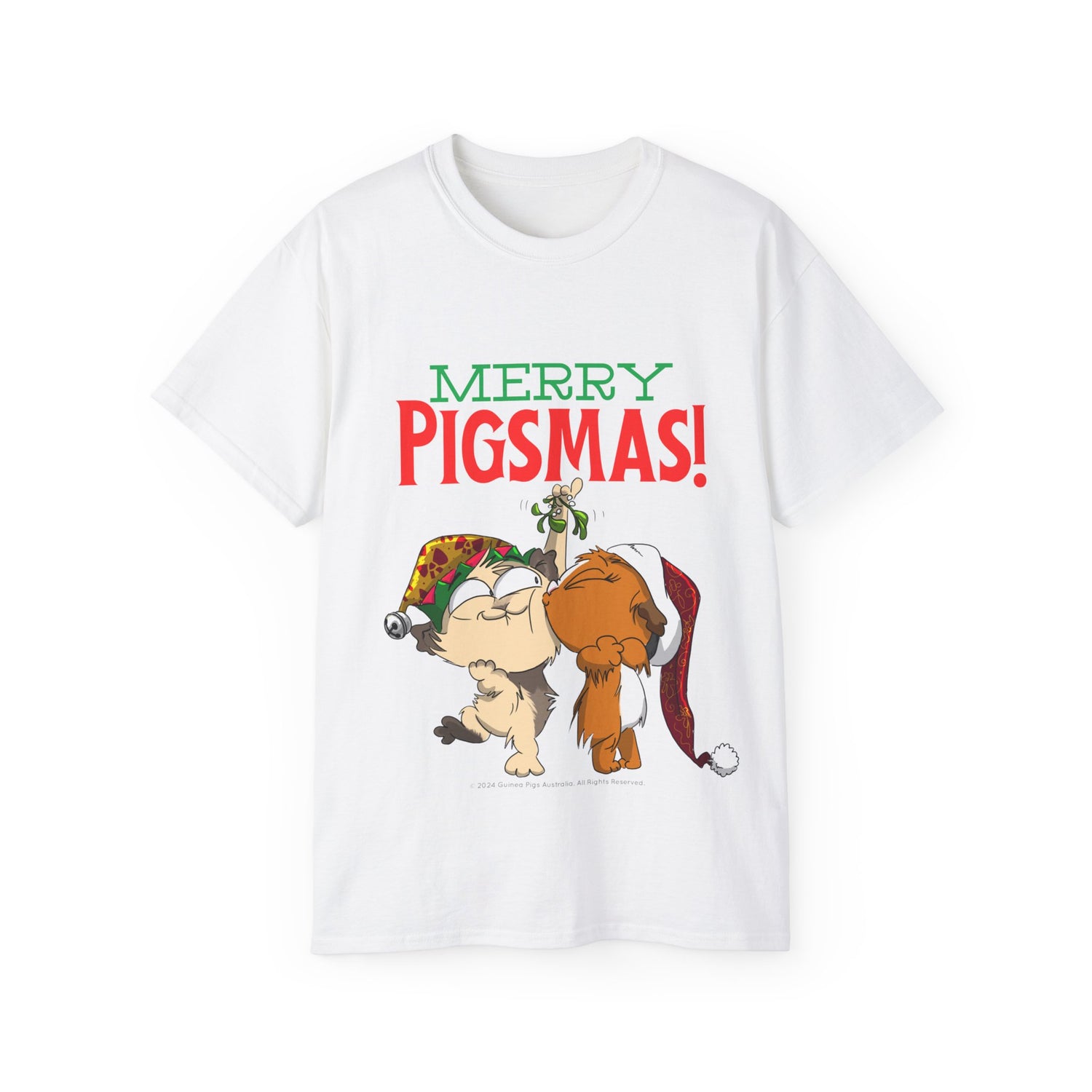 Unisex Cotton Tshirt - Christmas: Merry Pigsmas!