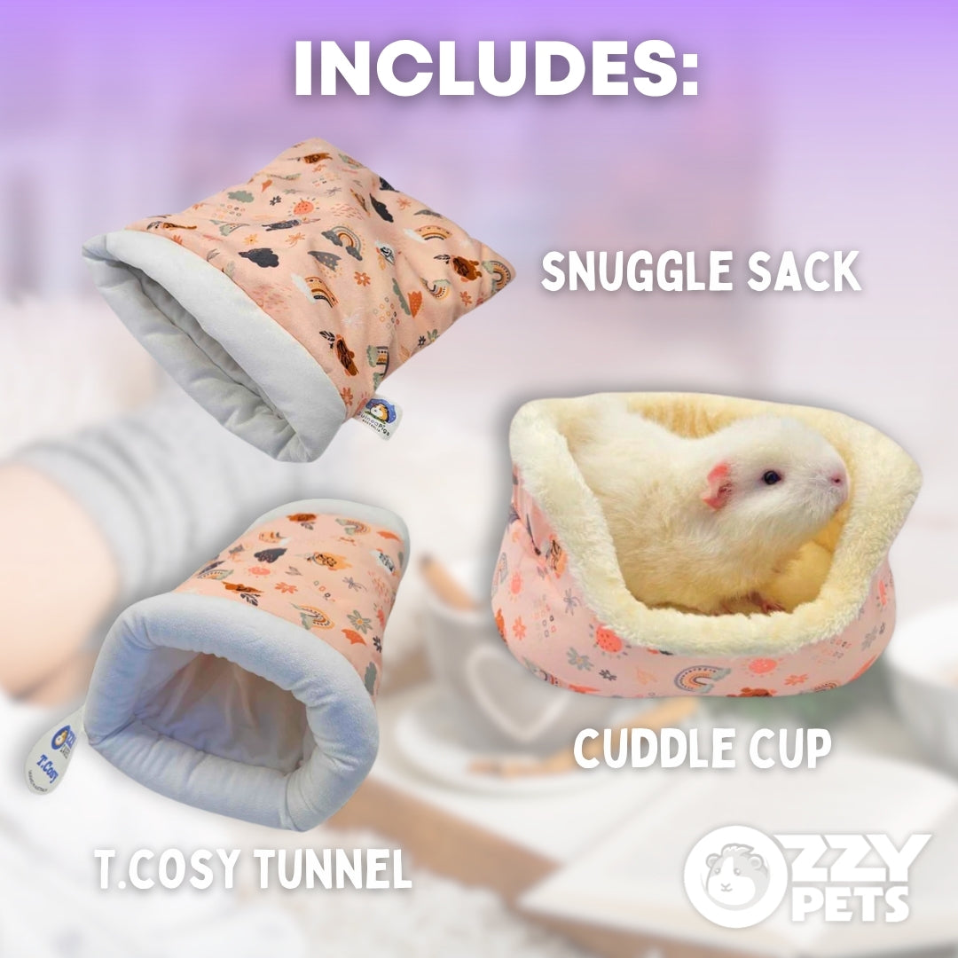 Snuggle In Bundle - Fleece Bed Value Pack for Guinea Pigs & Dwarf Rabbits
