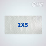 A rectangular pet mat with a raised diamond pattern in light gray, featuring the blue text '2X5' in the center. The OZZY PETS logo is visible in the top right corner.