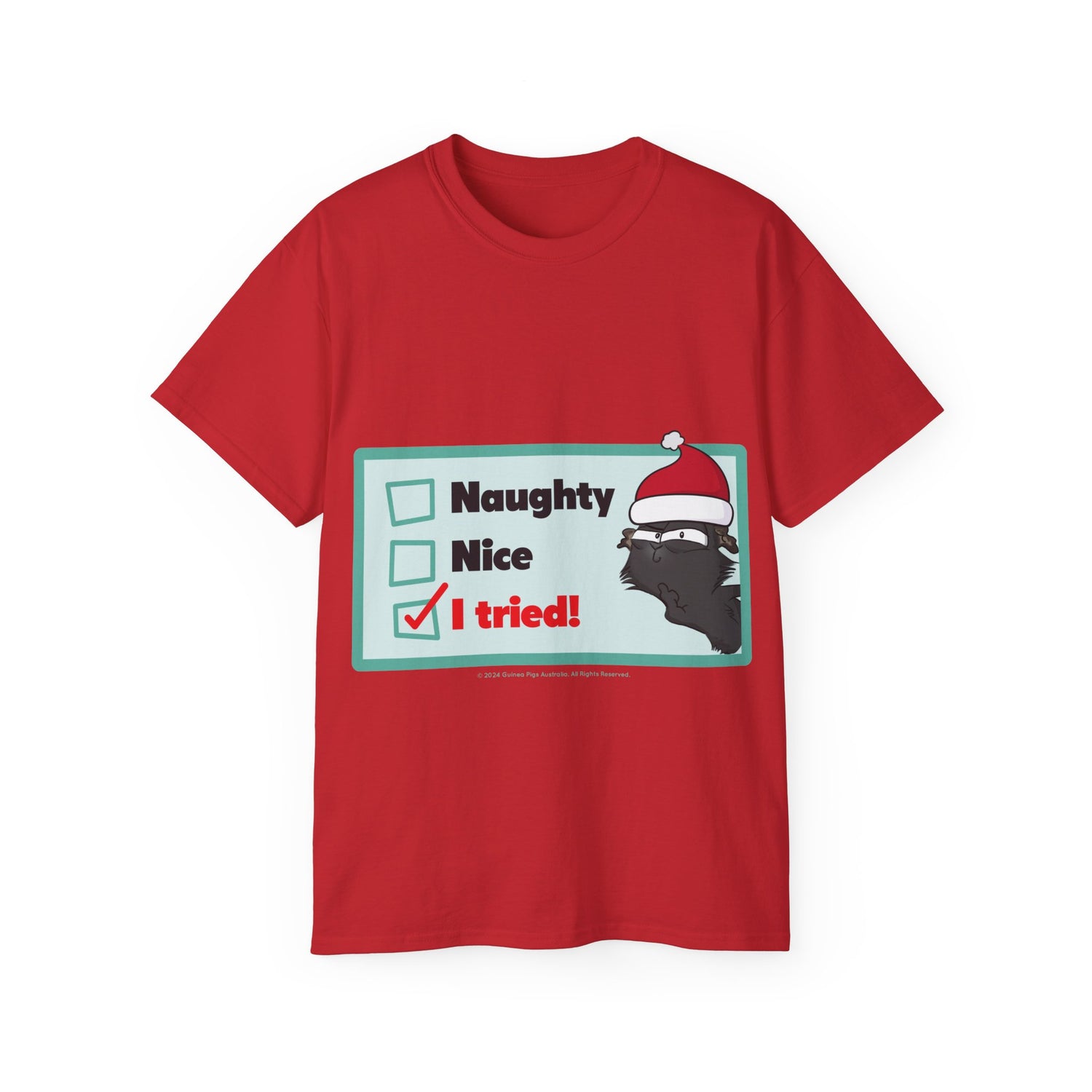 Unisex Cotton Tshirt - Christmas: Naughty? Nice? I tried!
