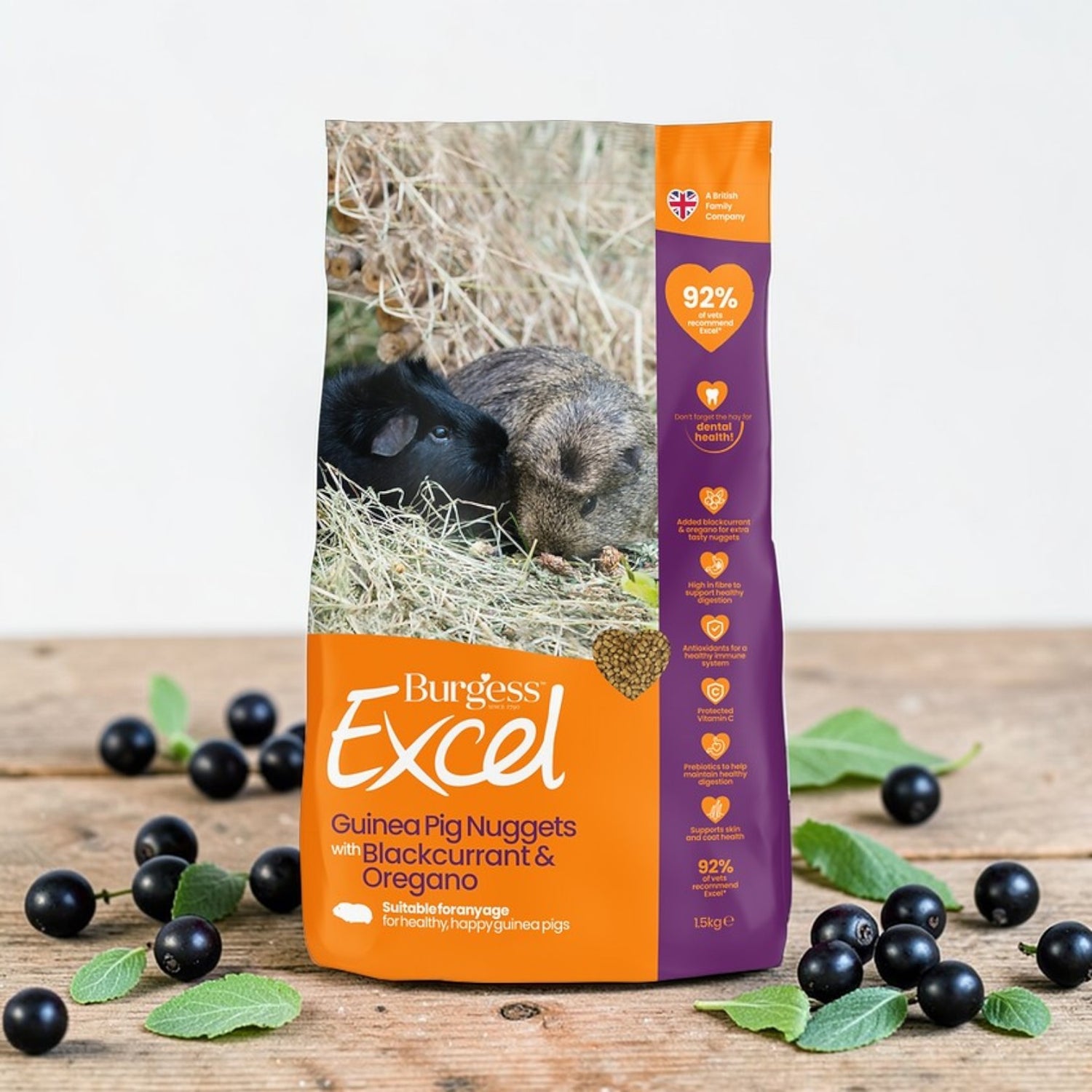 Burgess Excel Guinea Pig Pellets with Blackcurrant and Oregano 1.5kg