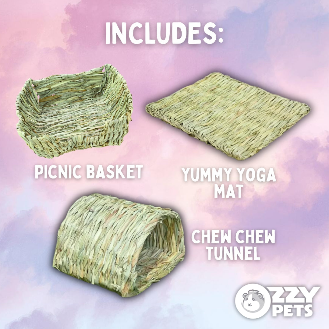 Chill 'n Chew Bundle - Enrichment Value Pack for Guinea Pigs and Rabbits - Ozzy Pets