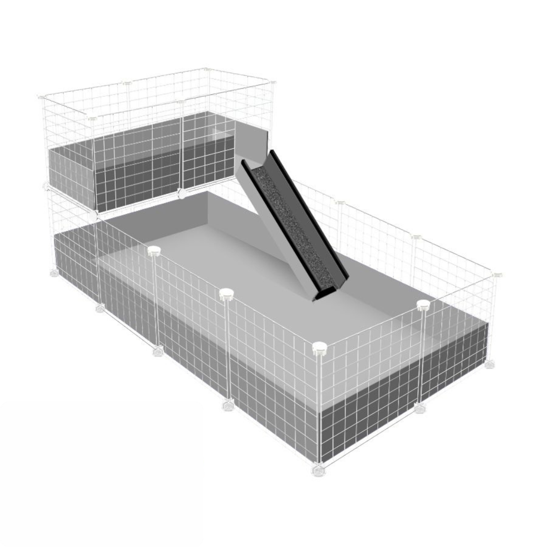 2 x 4 White Ozzy C & C Cage with Narrow Loft