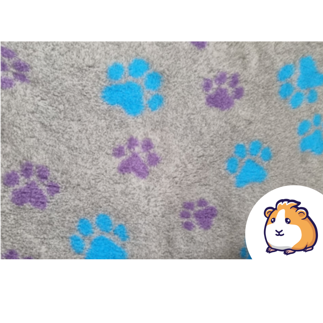 Ozzy Vet-Bed Liner | Grey with Purple & Teal Paws