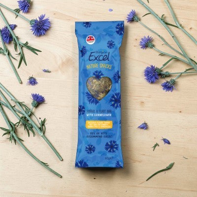 Burgess Excel Forage & Feast Hay Bar with Cornflower - High Fibre Treat for Rabbits & Guinea Pigs
