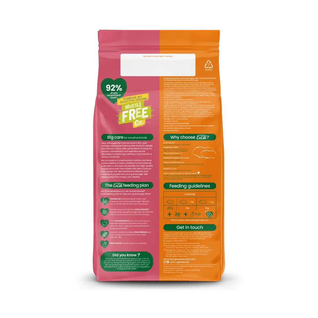 Burgess Excel Mature Guinea Pig Nuggets 1.5kg