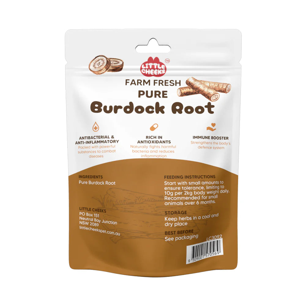 Little Cheeks Farm Fresh Pure Burdock Root 100g for Rabbits and Guinea Pigs