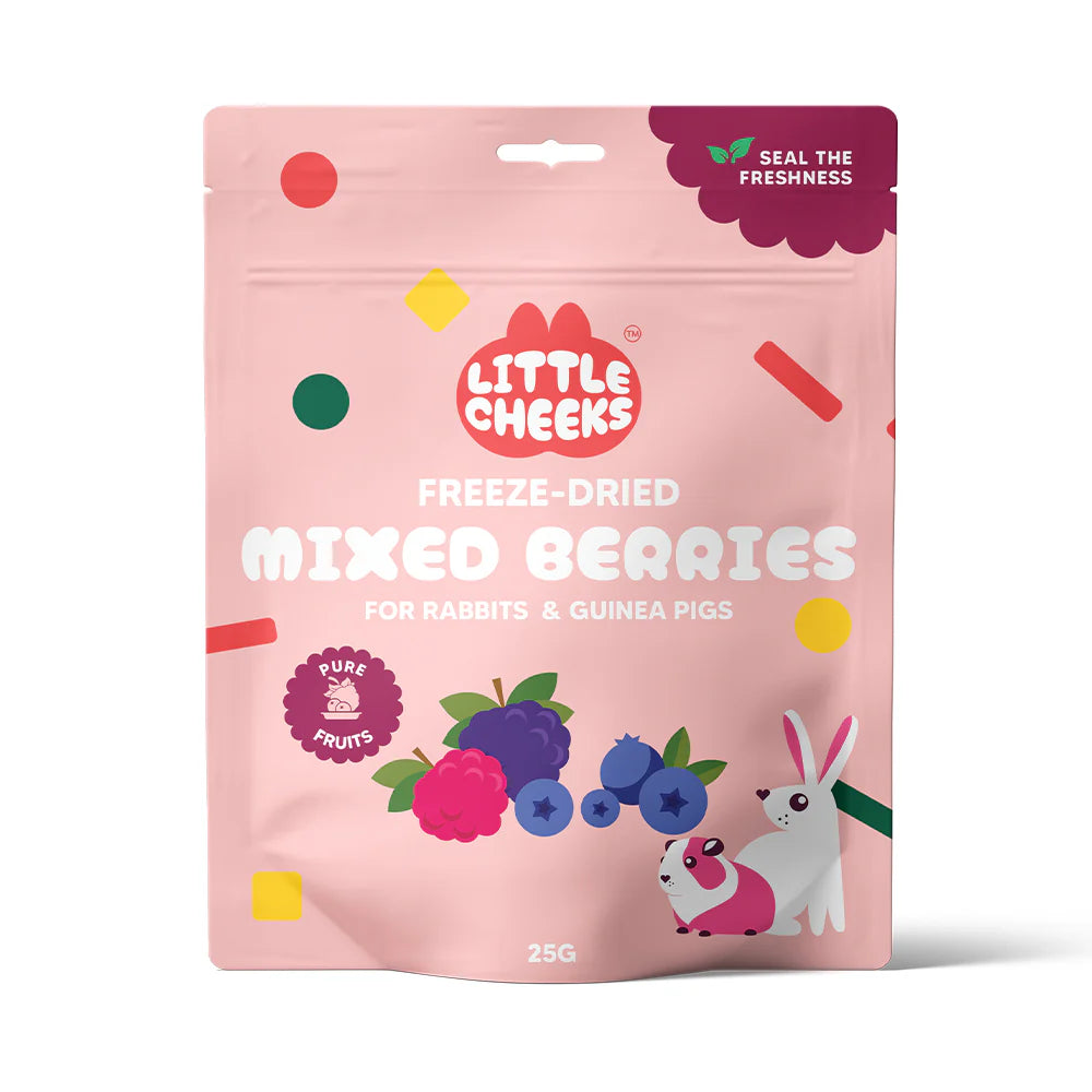 Little Cheeks Freeze Dried Mixed Berries 25g for Rabbits and Guinea Pigs