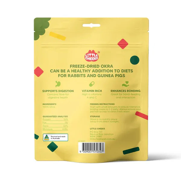 Little Cheeks Freeze Dried 15g Okra for Rabbits and Guinea Pigs