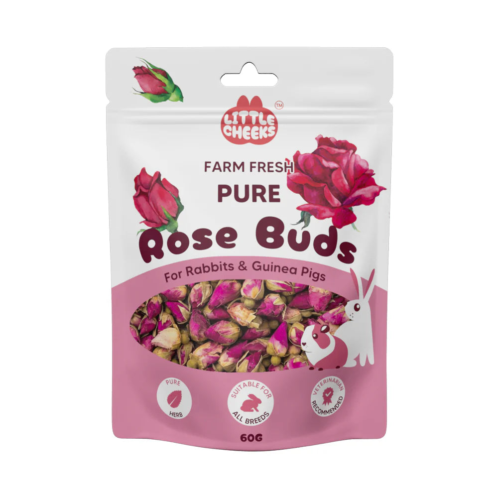 Little Cheeks Farm Fresh Pure Rose Buds 60g for Rabbits and Guinea Pigs