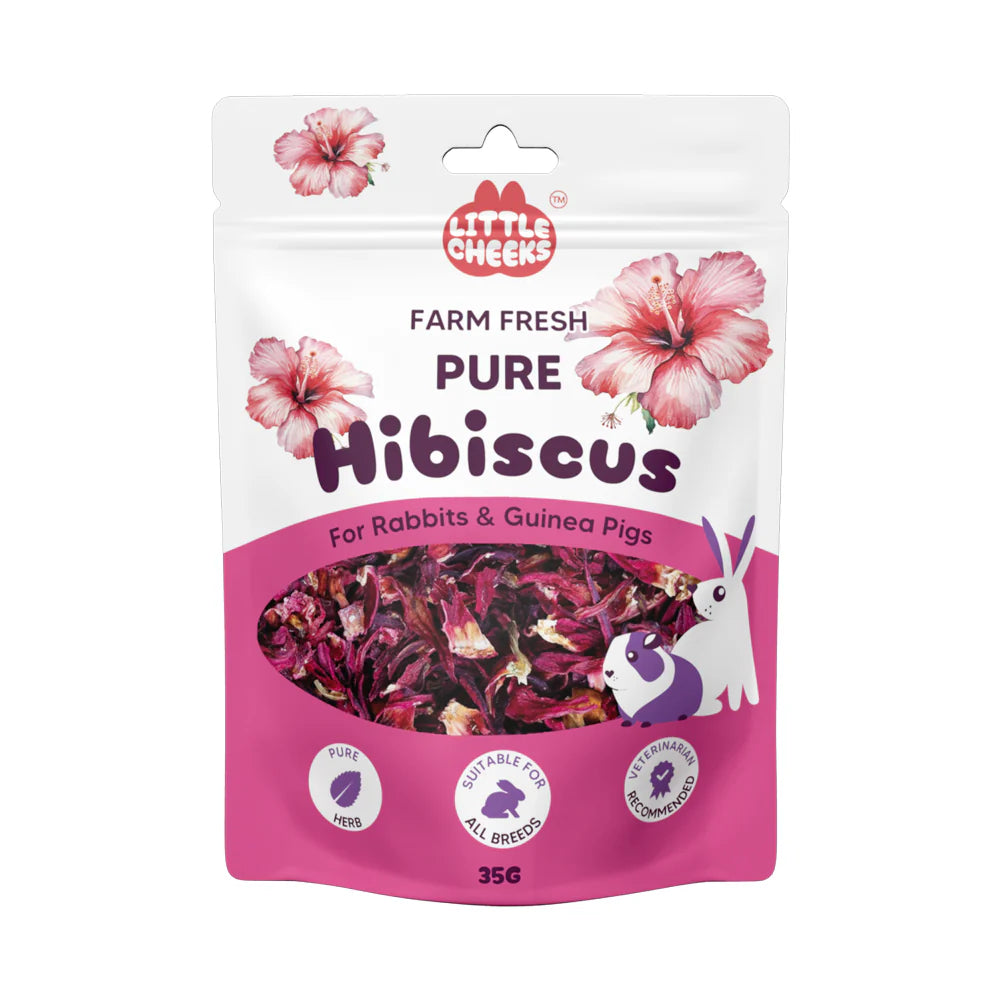 Little Cheeks Farm Fresh Pure Hibiscus 35g for Rabbits and Guinea Pigs