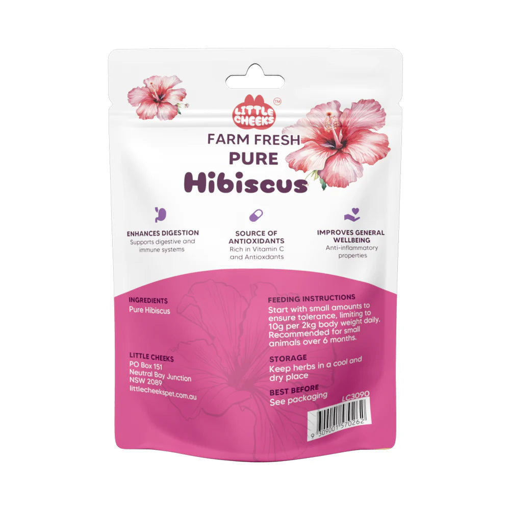Little Cheeks Farm Fresh Pure Hibiscus 35g for Rabbits and Guinea Pigs