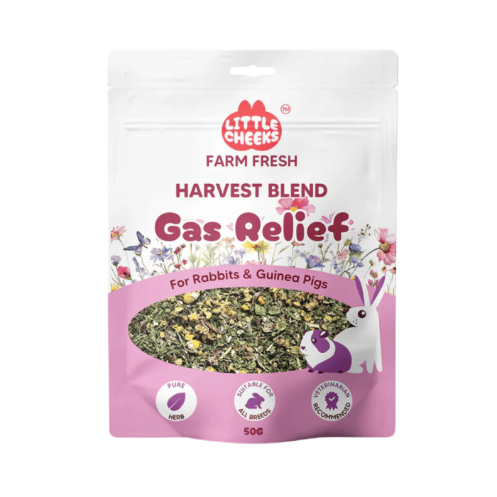 Little Cheeks Farm Fresh Harvest Blend Gas Relief 50g for Rabbits and Guinea Pigs