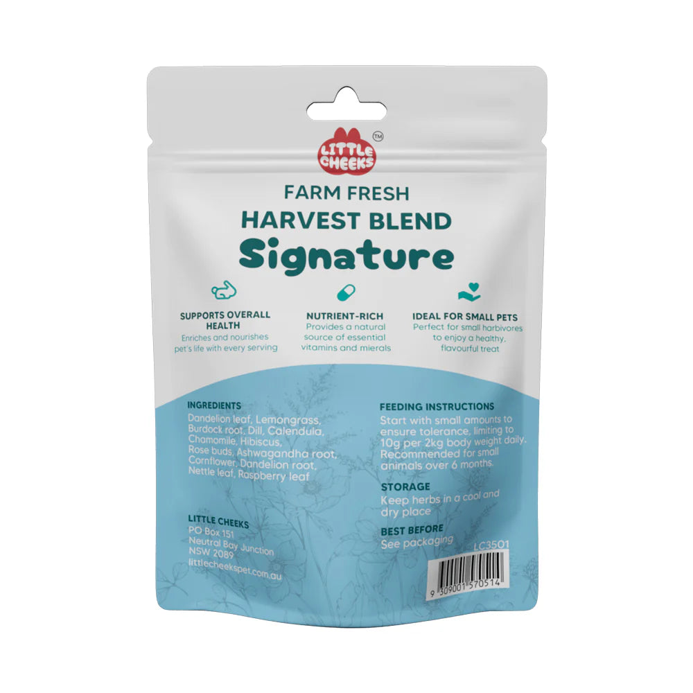 Little Cheeks Farm Fresh Harvest Blend Signature 50g for Rabbits and Guinea Pigs