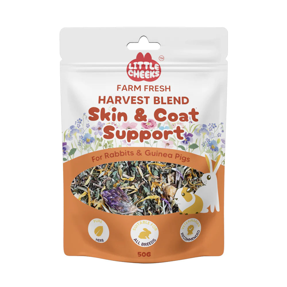 Little Cheeks Farm Fresh Harvest Blend Skin & Coat Support 50g for Rabbits and Guinea Pigs