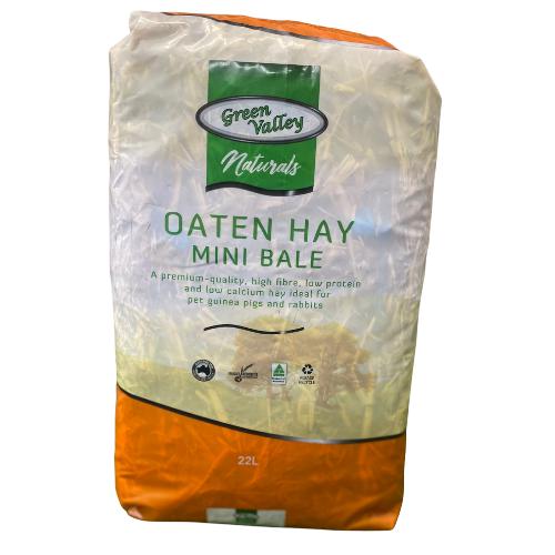 Green Valley Naturals Oaten Hay Mini Bale For Small Animals 22L