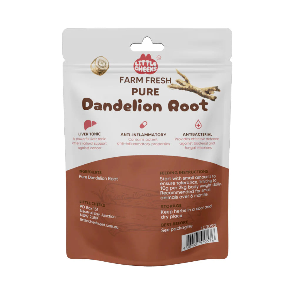 Little Cheeks Farm Fresh Pure Dandelion Root 125g for Rabbits and Guinea Pigs