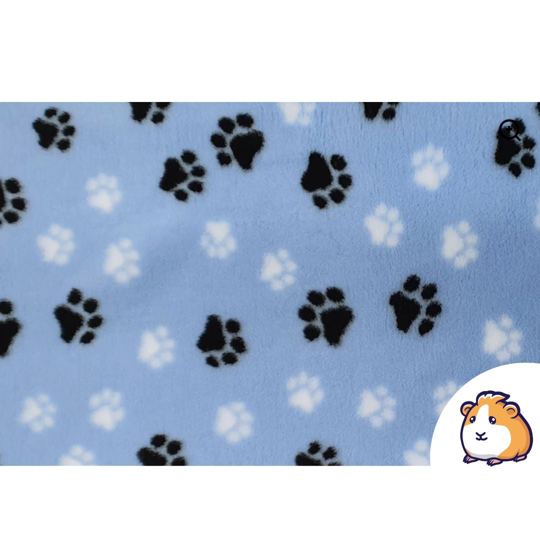 Ozzy Vet-Bed Liner | Light Blue with Black and White Paws