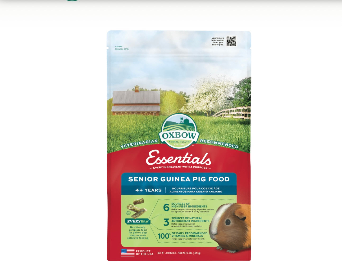 Oxbow Essentials Senior Guinea Pig Food 1.8kg – Guinea Pigs Australia