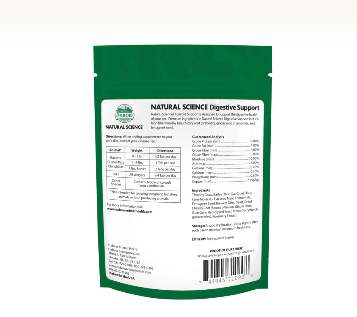 Oxbow Natural Science Digestive Support – Guinea Pigs Australia
