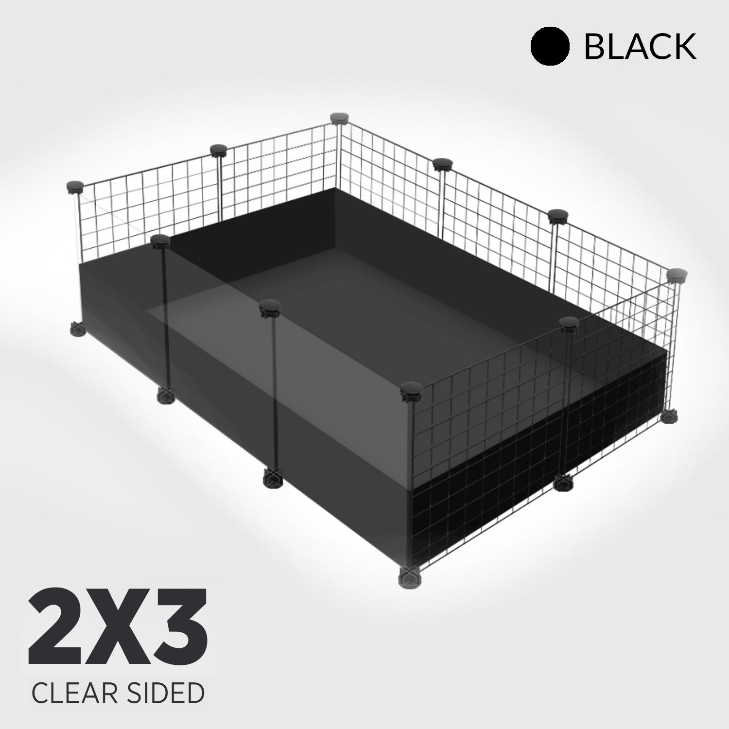 Ozzy Cages 2x3 C&C Enclosure - Clear Sided - Black