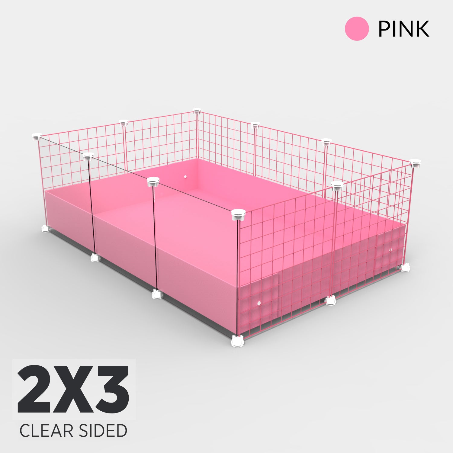 Ozzy Cages 2x3 C&C Enclosure - Clear Sided - Pink