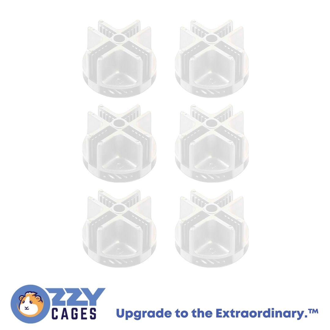 Connectors for Ozzy Grids 6 Pack - White with Logo