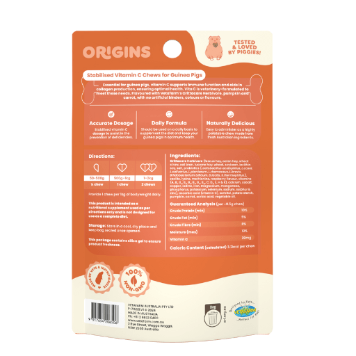 Vetafarm Origins Vita C Chews For Guinea Pigs