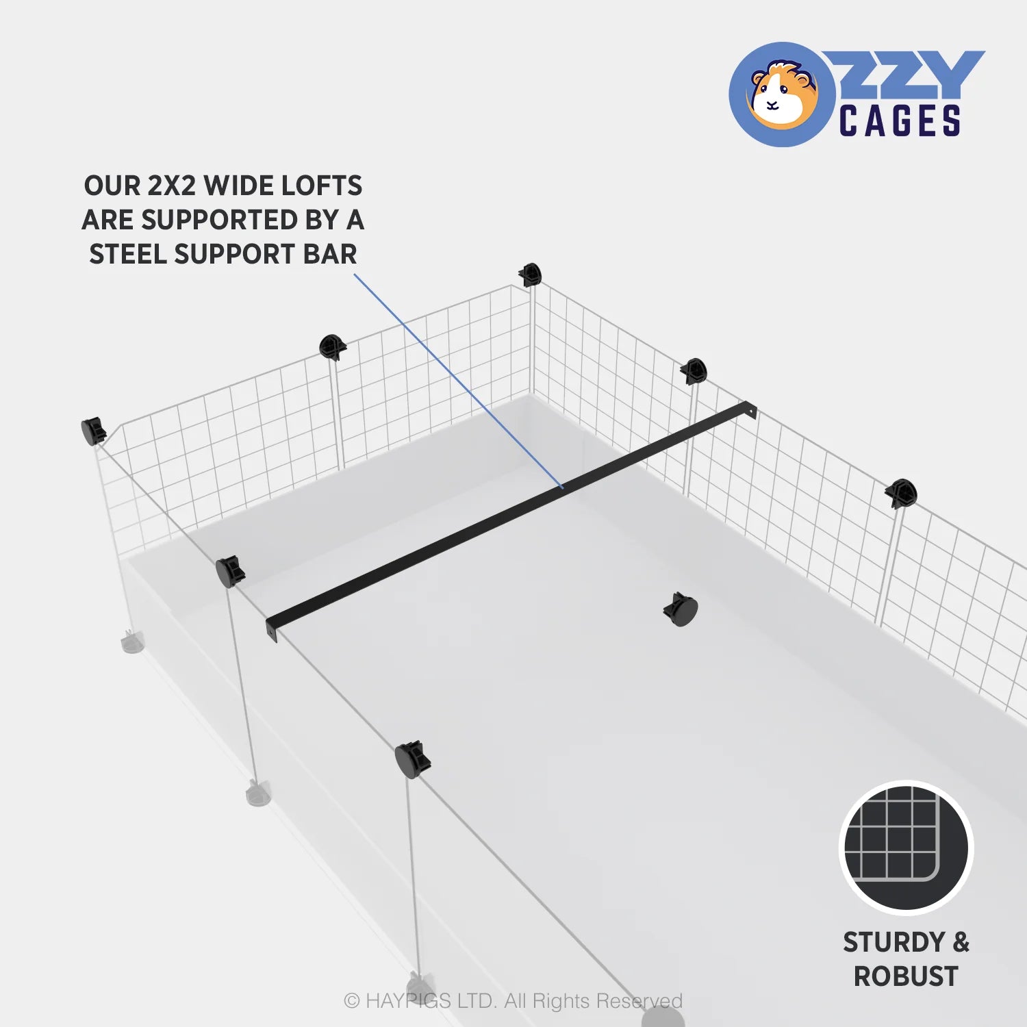 Loft Combo - 2x2 Wide Loft Add On for Ozzy Guinea Pig Cages